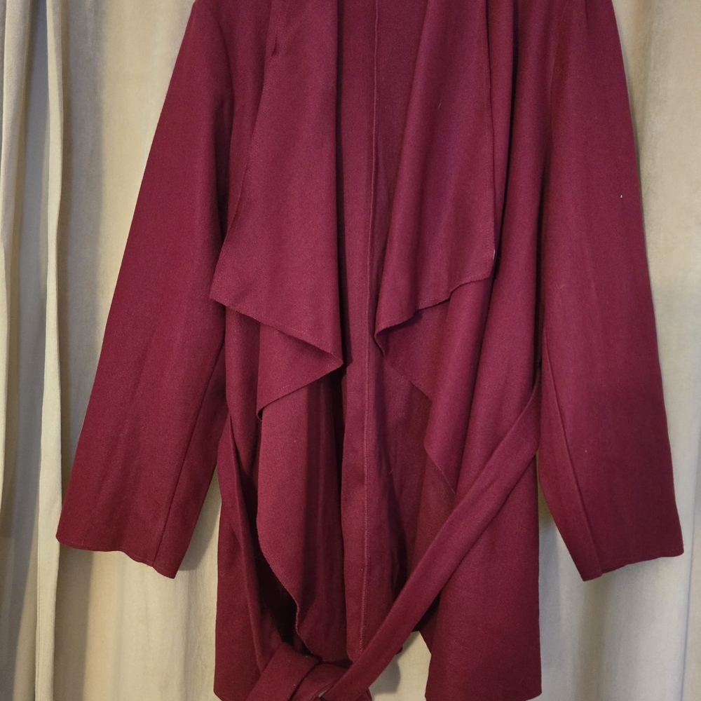 SHEIN Wine Draped Coat 4x NWOT